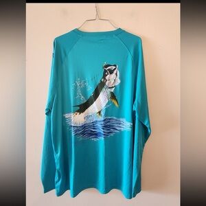 Bimini Bay Outfitters Performance Fishing Long Sleeve Shirt Mens large
